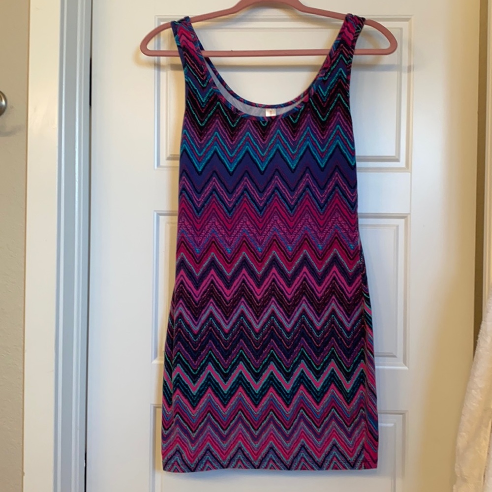 Retro Color-Wave Dress